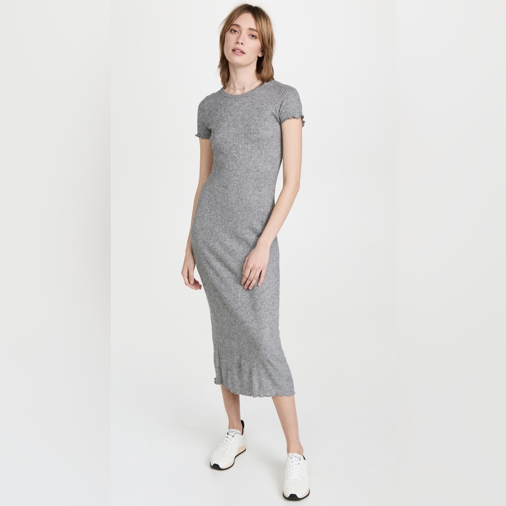 Z Supply Dunne Midi dress - ribbed gray like new
